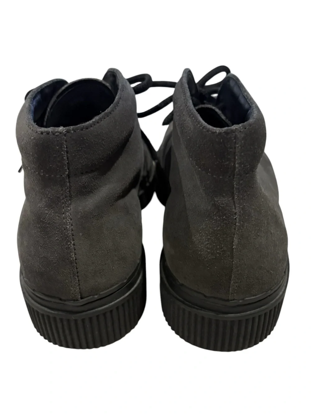 Tod's Men's Suede Lace up Ankle Boots. Chukka style. shoes. Dark Gray. Size 10.5
